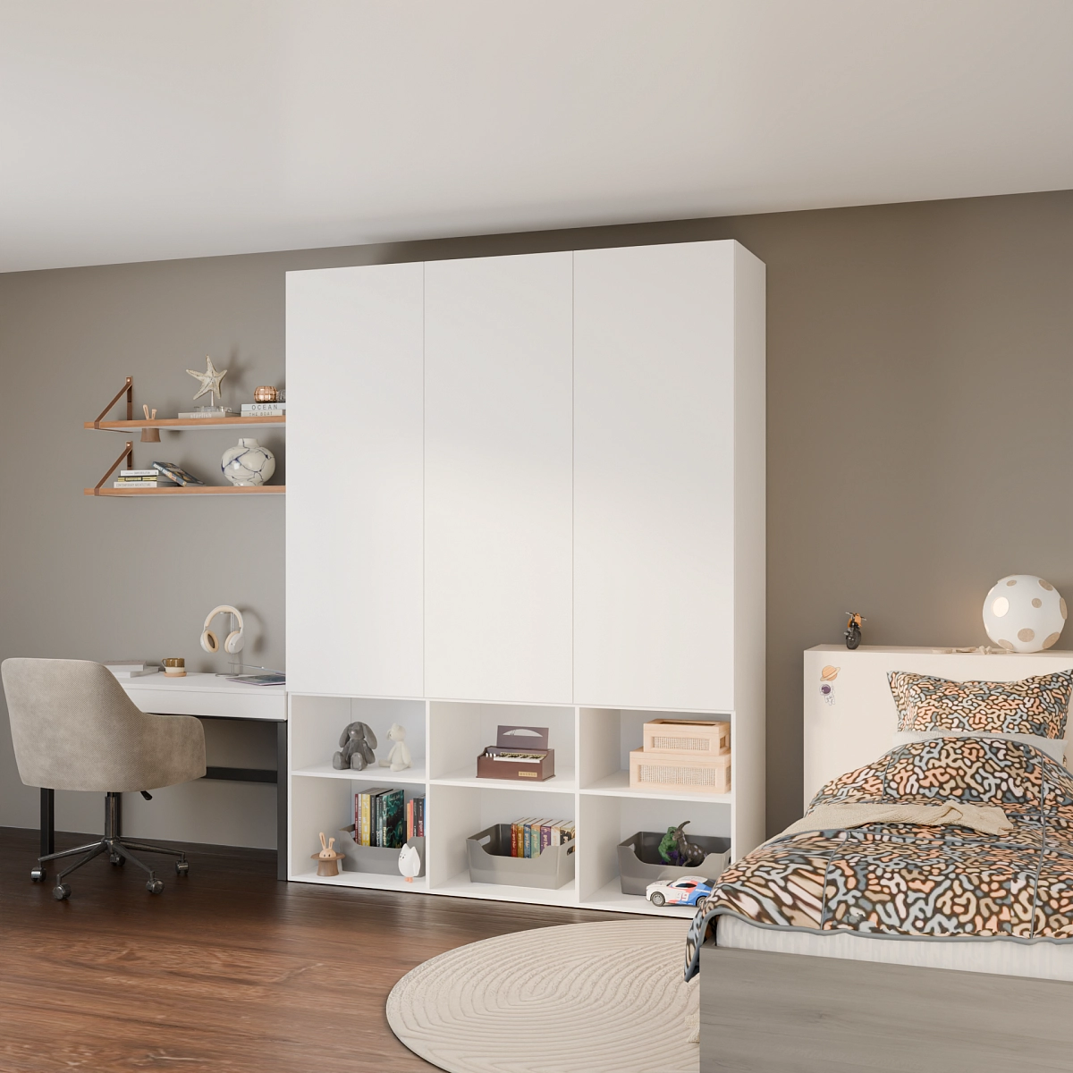 Шкаф со стеллажом Антарес Белый